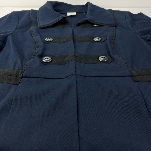 EUC Cabi M In The Band Knit Navy Blue/Black Military Style Pockets Blazer Jacket - Picture 5 of 12